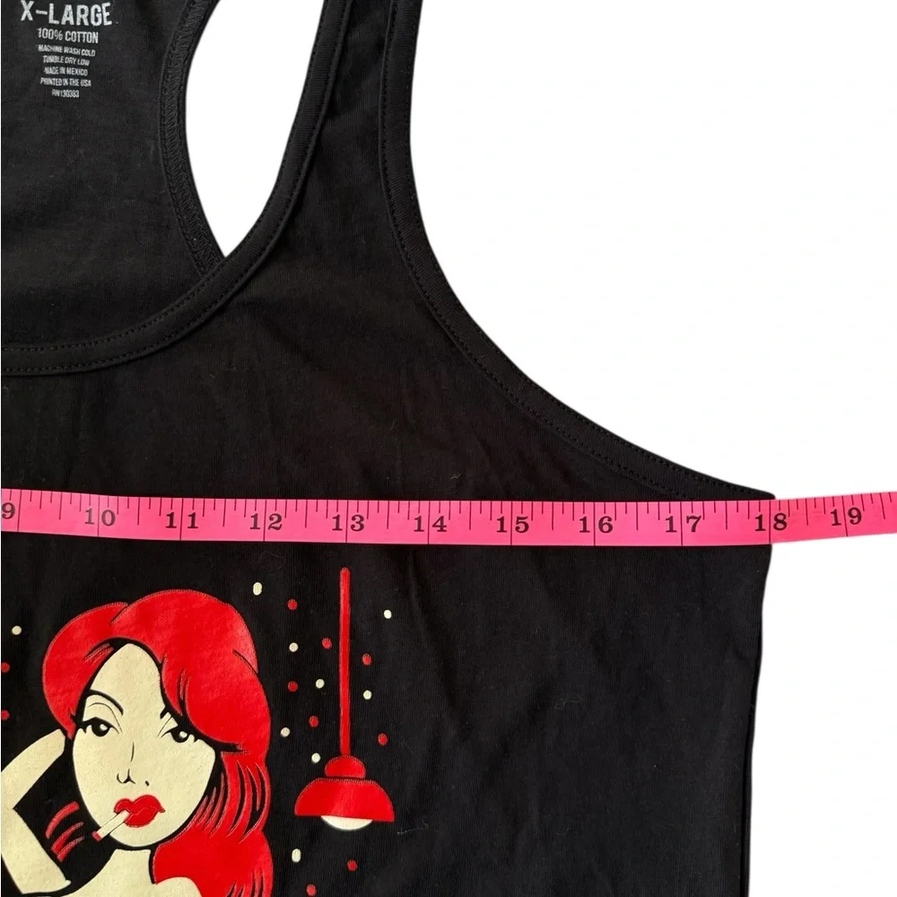 NWT CHARM SCHOOL REJECTS LONG BODY RACERBACK TANK RED AND BLACK SIZES S, L & XL - Picture 9 of 9